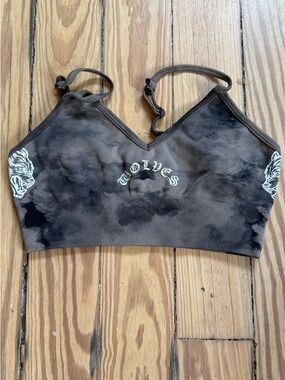 Darc Sport Brown & Black Tie-Dye 'Wolves' Sports Bra